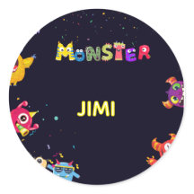 Lustige MonsterKindergeburtstag-Aufkleber
