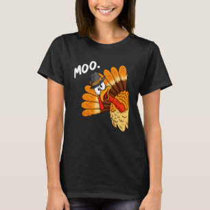 Lustige Moo Truthahn Cosplay Kuh Frohes Erntedankf T-Shirt