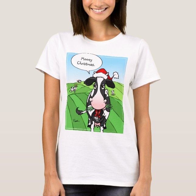 Lustige Mooey Weihnachtskuh-T-Shirts T-Shirt (Vorderseite)