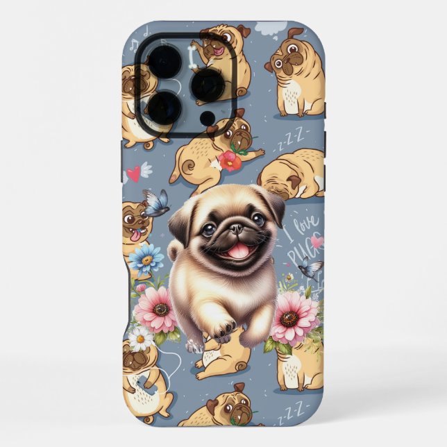 Lustige Möpse  iPhone Hülle (Rückseite)