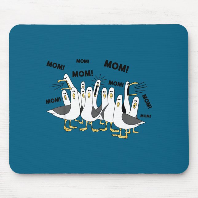 Lustige Möwe Mama Meer Leben Muttertag Vogel Mousepad (Vorne)
