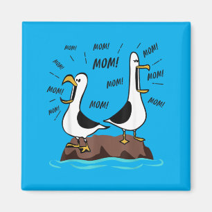 Lustige Möwe Mama Mutter Ozean Leben Muttertag Vog Magnet