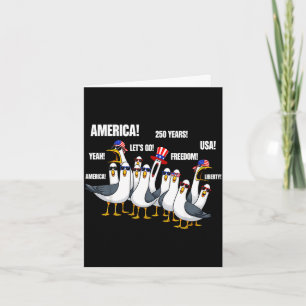 Lustige Möwen patriotisch 4. Juli Amerika 250 Karte