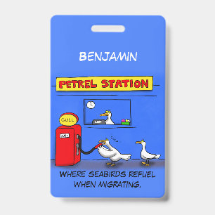 Lustige Möwen Sturmvogel Cartoon Humor Ausweis
