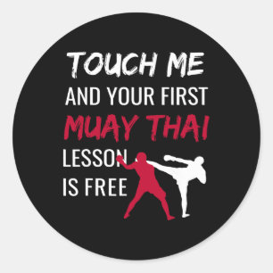 Lustige Muay-Thai-Kampfsportarten Selbstverteidigu Runder Aufkleber