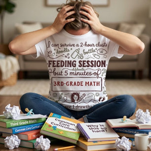 Lustige müde Mama Personalisierte Schulnote & Fütt Tri-Blend Shirt