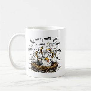 Lustige müde Möwen-Mama Muttertags-Carton Kaffeetasse