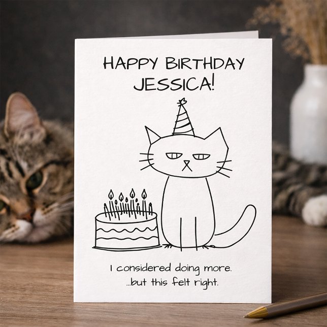 Lustige Mühelose Grumpy Katze mit Kuchen Karte (Von Creator hochgeladen)
