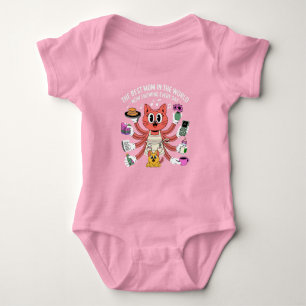 Lustige Multitasking-Katzenmutter Die beste Mama Baby Strampler