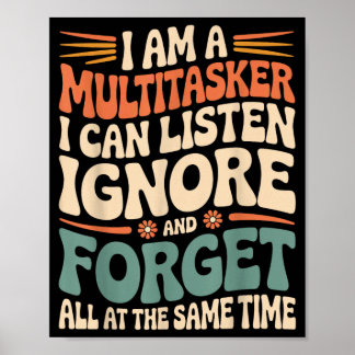 Lustige Multitasking-Zitat Sarkastischer Humor Gra Poster