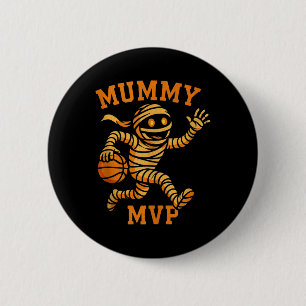Lustige Mumie Basketball Halloween Design Mvp Mons Button