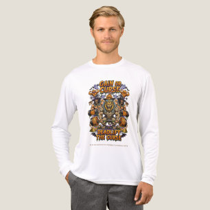 Lustige Mumie Fitnessstudio Halloween Löwe Gewicht Tri-Blend Shirt