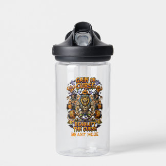 Lustige Mumie Fitnessstudio Halloween Löwe Gewicht Trinkflasche