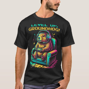 Lustige Murmeltier-Spieler-Grafik Männer Jungen Te T-Shirt