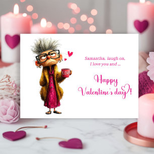 Lustige mürrische alte Dame Valentinskarte Humor Feiertagskarte