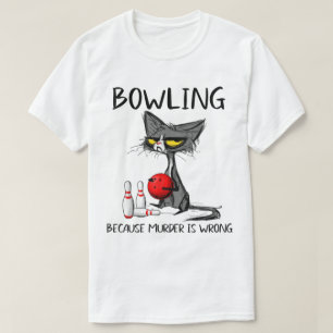 Lustige mürrische Katze Bowling Humor Design T-Shirt