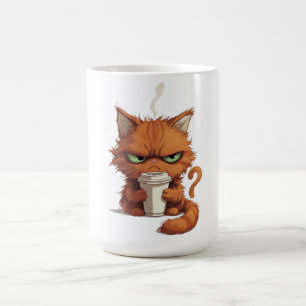 Lustige mürrische Katze Kaffeetasse
