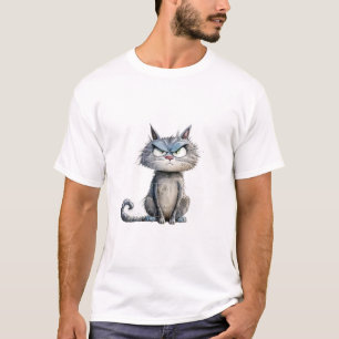 Lustige mürrische Katze sarkastisches launisches K T-Shirt