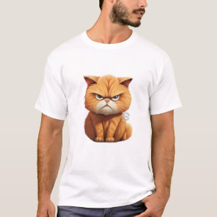 Lustige mürrische orange Katze 3D Cartoon launisch T-Shirt