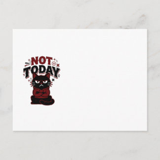 Lustige mürrische schwarze Katze Nicht heute Kaffe Postkarte