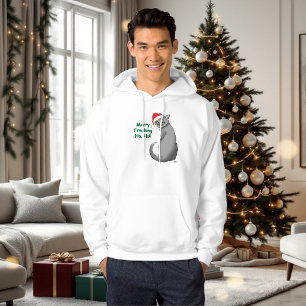 Lustige mürrische Weihnachten Graue Katze Feiertag Hoodie