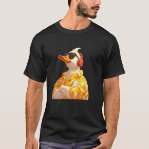 Lustige Musik Hipster Gelbe Enten Illustration  T-Shirt
