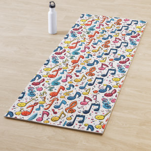 Lustige Musiknoten Kawaii-Kunst-Design Yogamatte