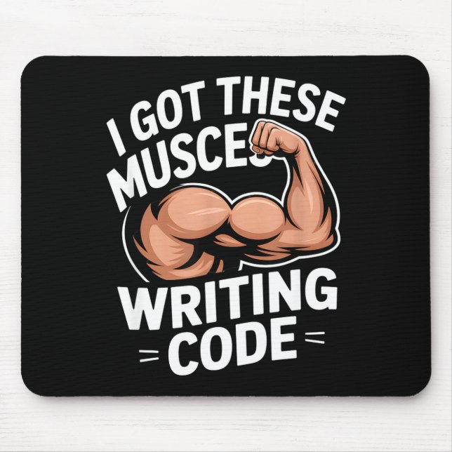 Lustige Muskeln schreiben Code, sagen Programmiere Mousepad (Vorne)