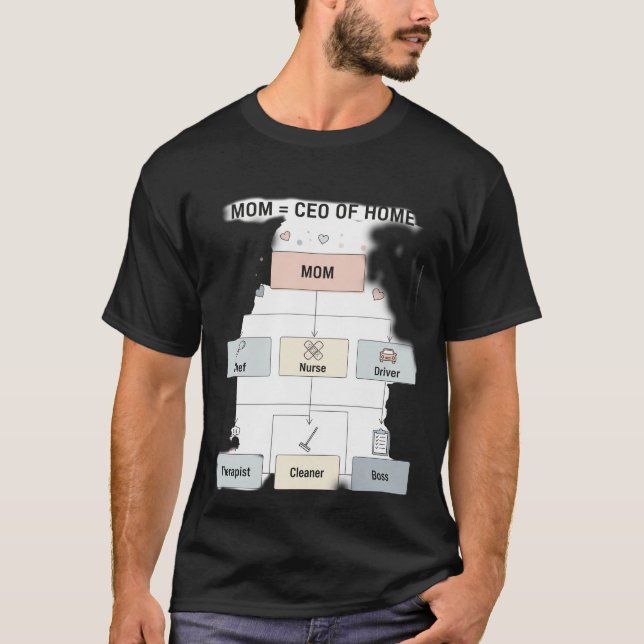 Lustige Mutter CEO des Home Flowcharts T-Shirt (Vorderseite)