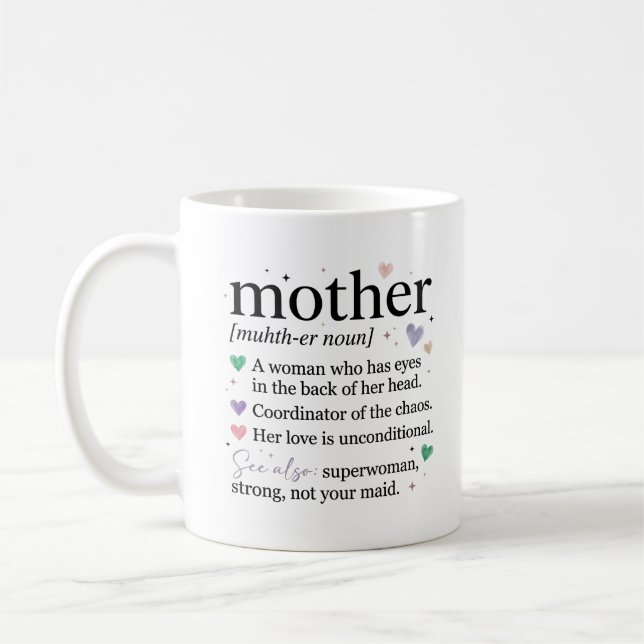 Lustige Mutter-Definition Kaffeetasse (Links)