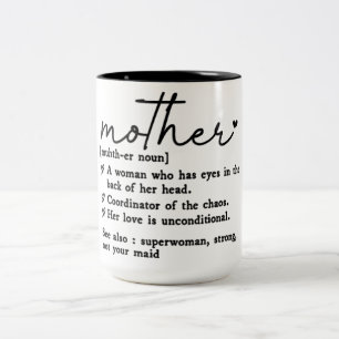 Lustige Mutter Definition Zweifarbige Tasse
