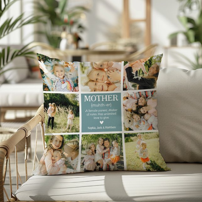 Lustige Mutter-Definitions-Foto-Collage Kissen (Von Creator hochgeladen)