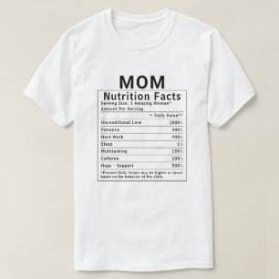 Lustige Mutter-Ernährungsfakten Muttertagsgeschenk T-Shirt