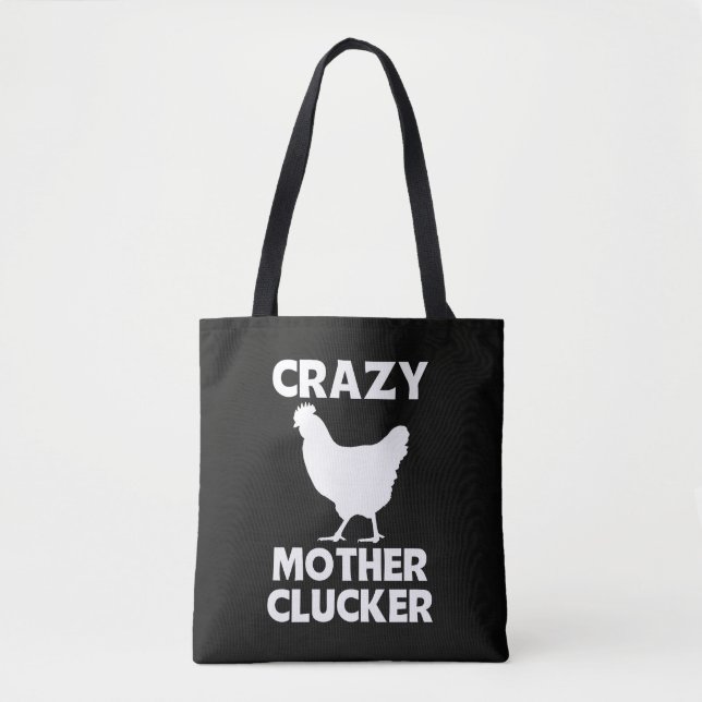 Lustige Mutter-Gacker-Huhn-Wortspiel-Tragetasche (Vorderseite)