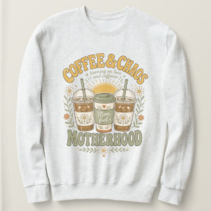 Lustige Mutter Kaffee Blumen Illustration Sweatshirt