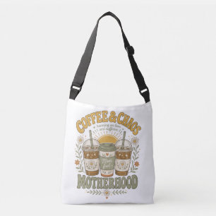 Lustige Mutter Kaffee Blumen Illustration Tragetaschen Mit Langen Trägern