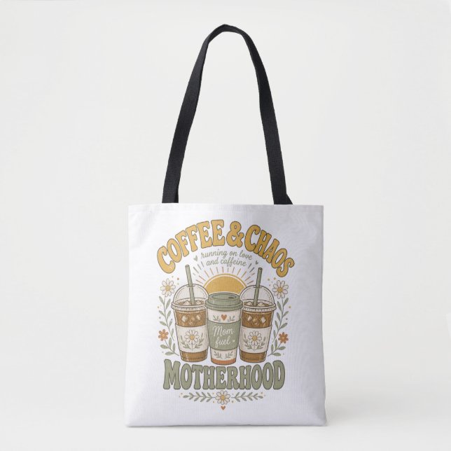 Lustige Mutter Kaffee Florale Illustration (Vorderseite)