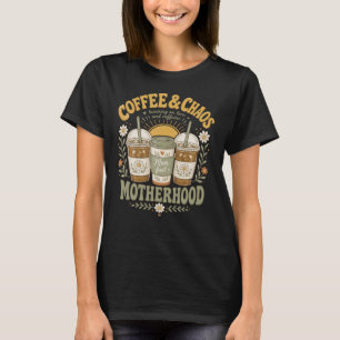 Lustige Mutter Kaffee Florale Illustration T-Shirt