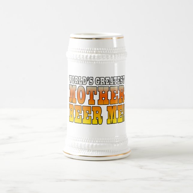Lustige Mutter-Mama-weltbestes Mutter-Bier ich! Bierglas (Mittel)