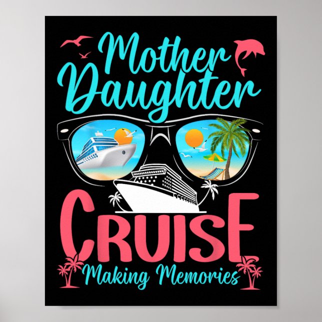 Lustige Mutter-Tochter-Urlaubskreuzfahrt Mutter-To Poster (Vorne)