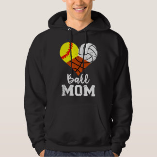 Lustige Mutter von Ballsportarten Softball Volleyb Hoodie