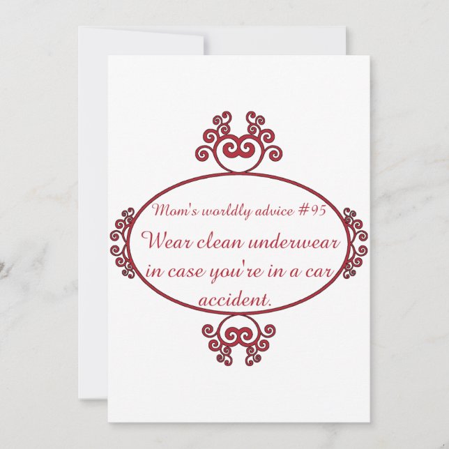 Lustige Mutter zitiert auf T - Shirts u. Einladung (Vorderseite)