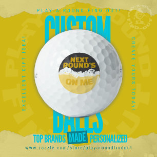 Lustige Nächste Runde Geht Auf Mich Bier Trinkende Golfball