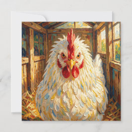 Lustige Nahaufnahme von Impasto-Huhn Blank Karte