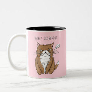 Lustige Name-gegenwärtige Stimmung Meh rosa Zweifarbige Tasse