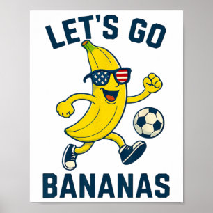 Lustige Nana Fußball Cartoon Tritt Ll USA-Flagge B Poster