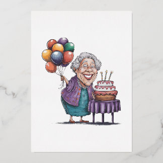 Lustige Nana-Geburtstagsfeier-Ballon-Kunst Folieneinladung