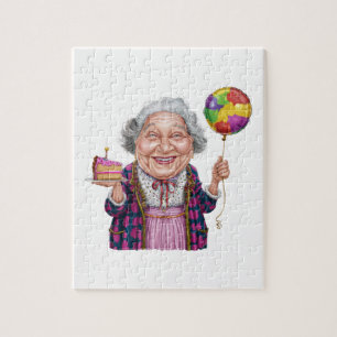 Lustige Nana-Geburtstagstorte Scheibe Puzzle