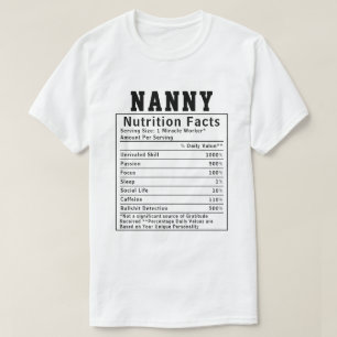 Lustige Nanny-Ernährungsfakten Babysitter-Mitarbei T-Shirt