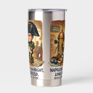 Lustige Napoleon-Kaffee-Karrikatur - Klein geraten Thermobecher